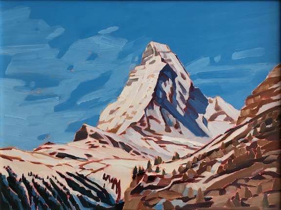 Matterhorn, Switzerland, oil on board, 12” x 16”  available at Willock and Sax Gallery, Banff Alberta